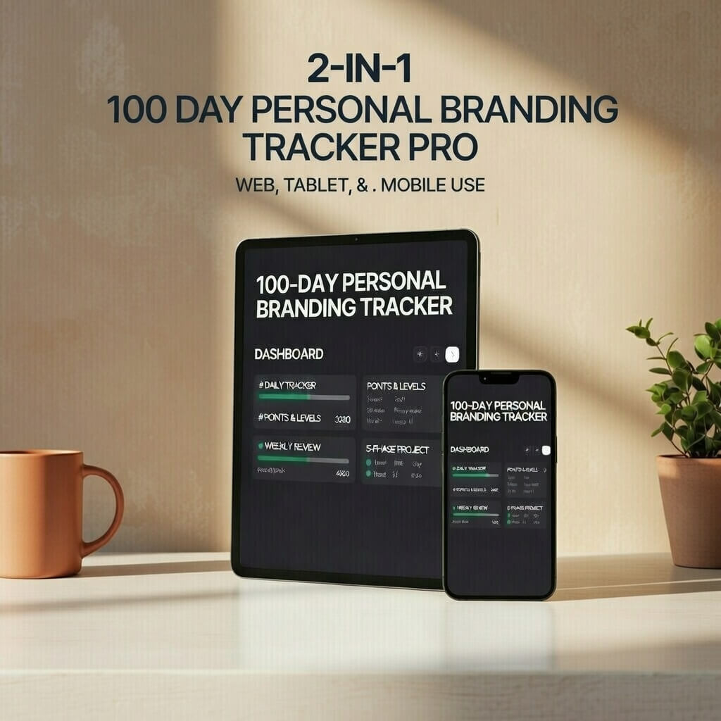 2-in-1 100 Day Personal Branding Tracker PRO